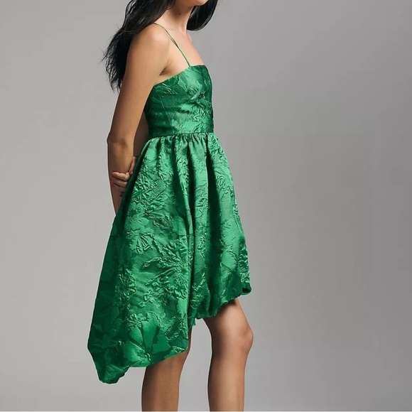 Anthropologie Green Jacquard Bubble Dress size 6 - Picture 3 of 10